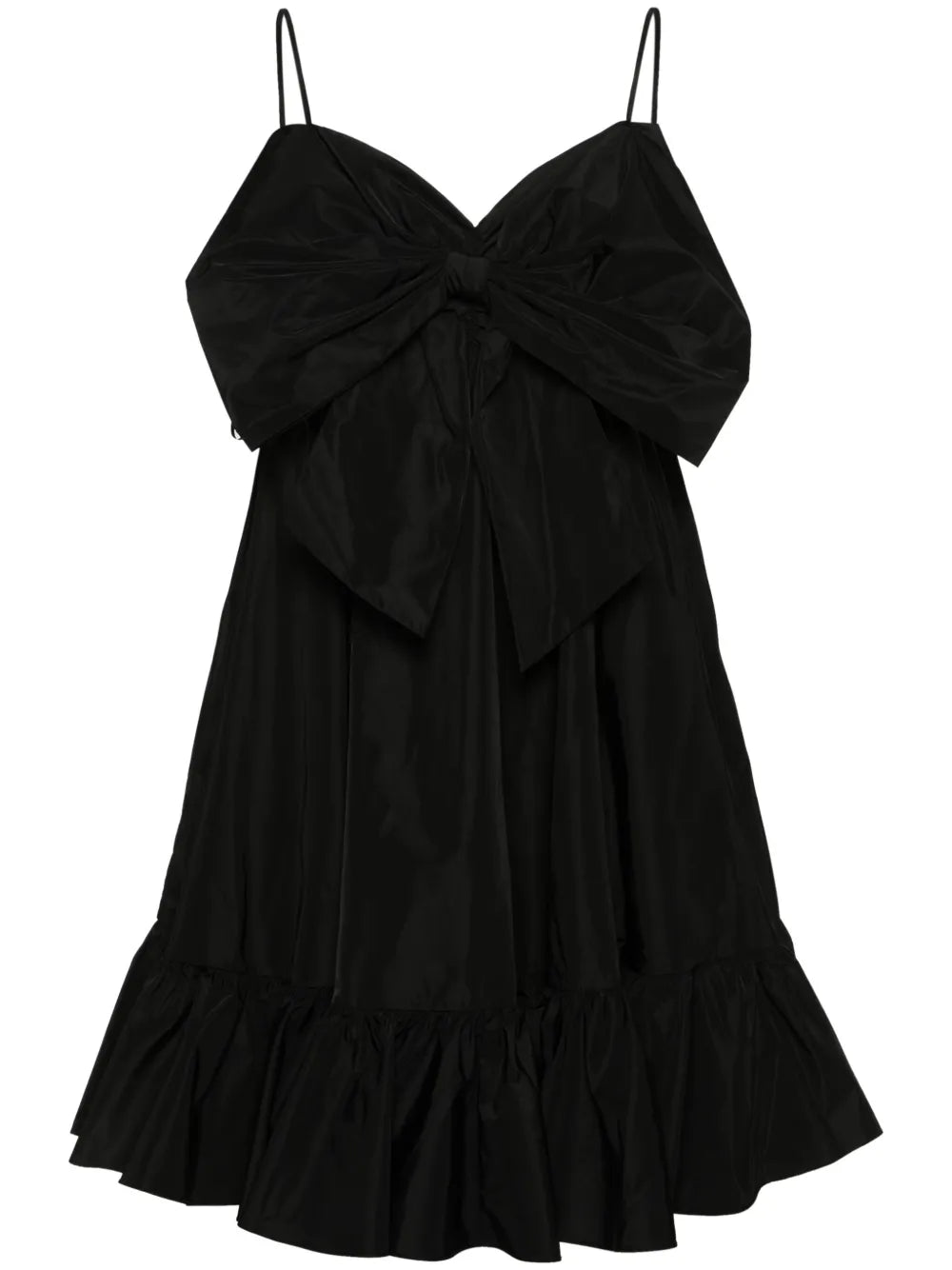 Bow-Detail Taffeta Mini Dress