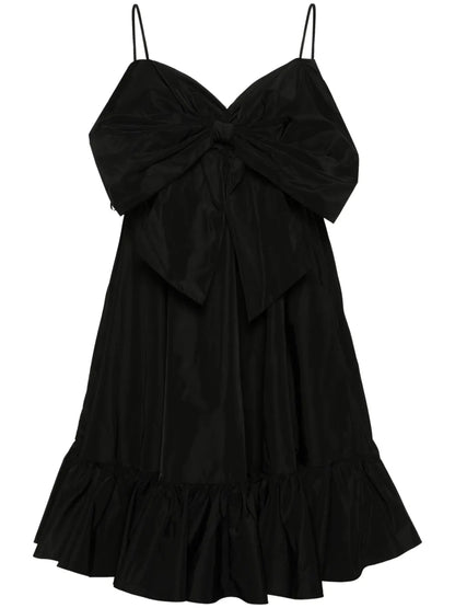 Bow-Detail Taffeta Mini Dress