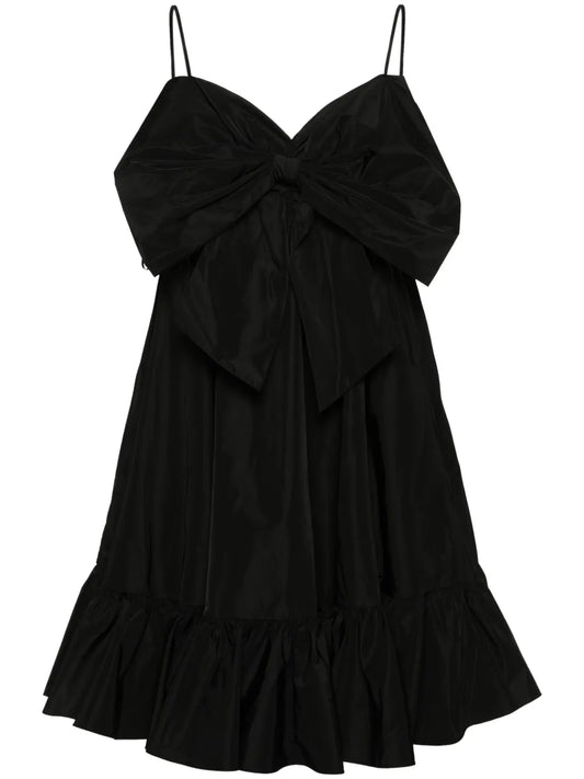 Bow-Detail Taffeta Mini Dress