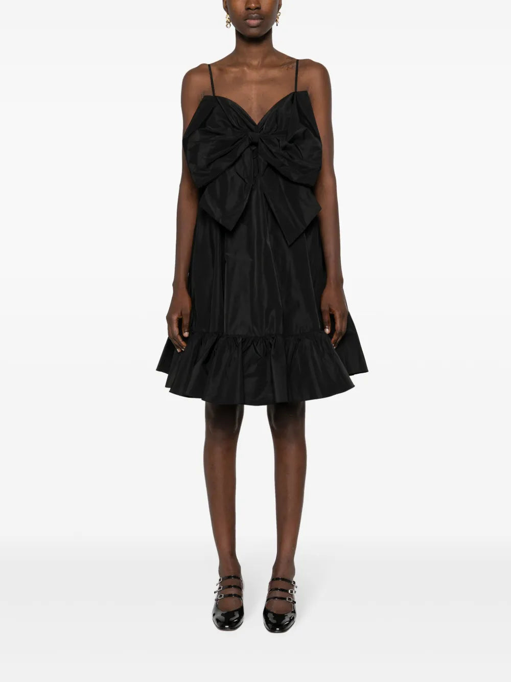 Bow-Detail Taffeta Mini Dress