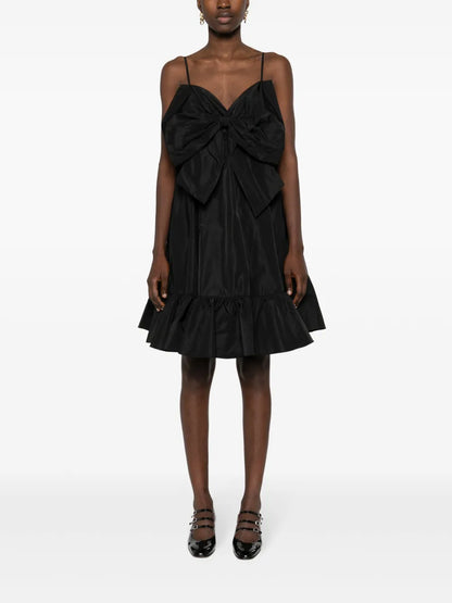 Bow-Detail Taffeta Mini Dress