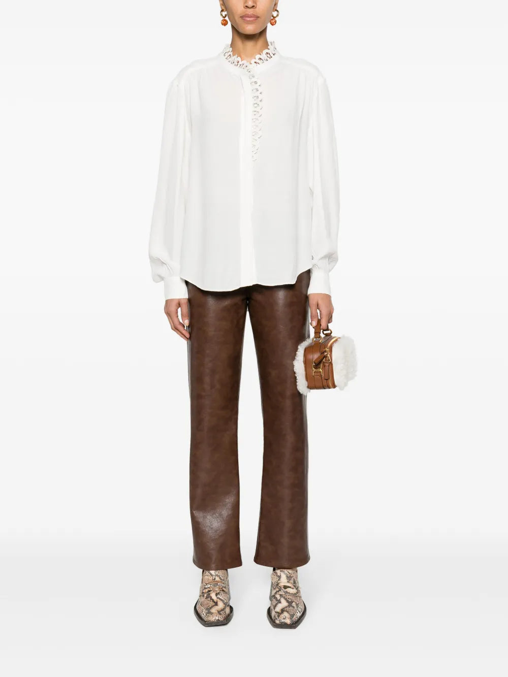 Estela Broderie Anglaise-Trim Shirt