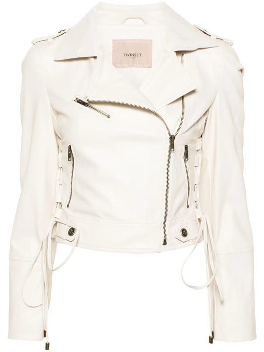 Logo-Plaque Biker Jacket