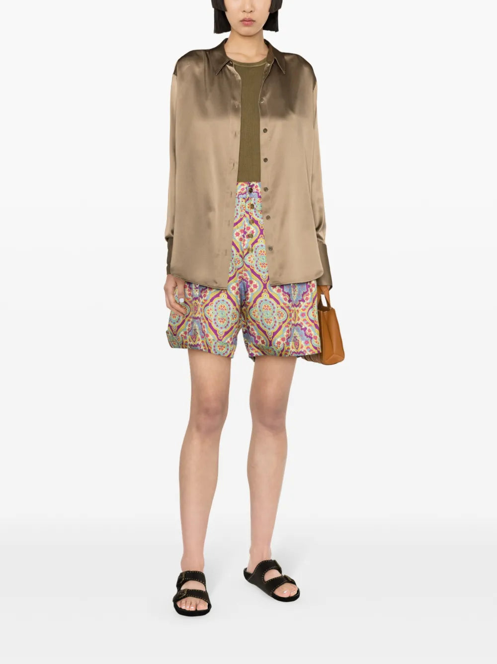 Paisley-Print Silk Shorts