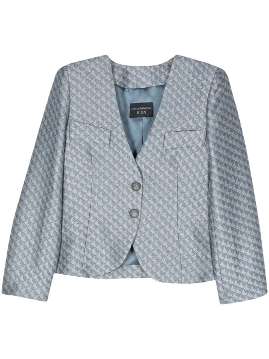 Patterned-Jacquard Blazer