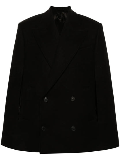 Double-Breasted Wool Cape