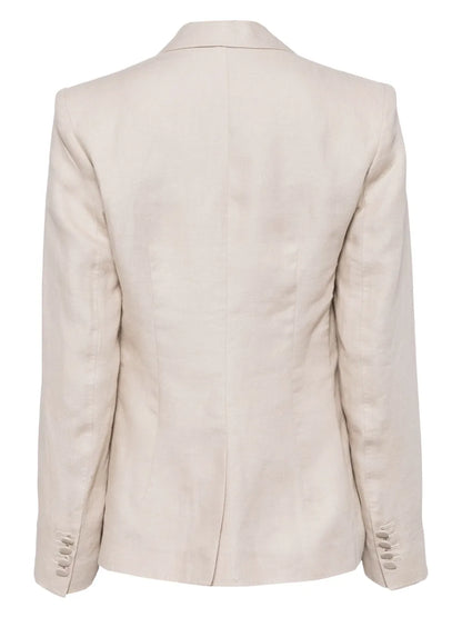 Chloe Linen Peak-Lapel Blazer