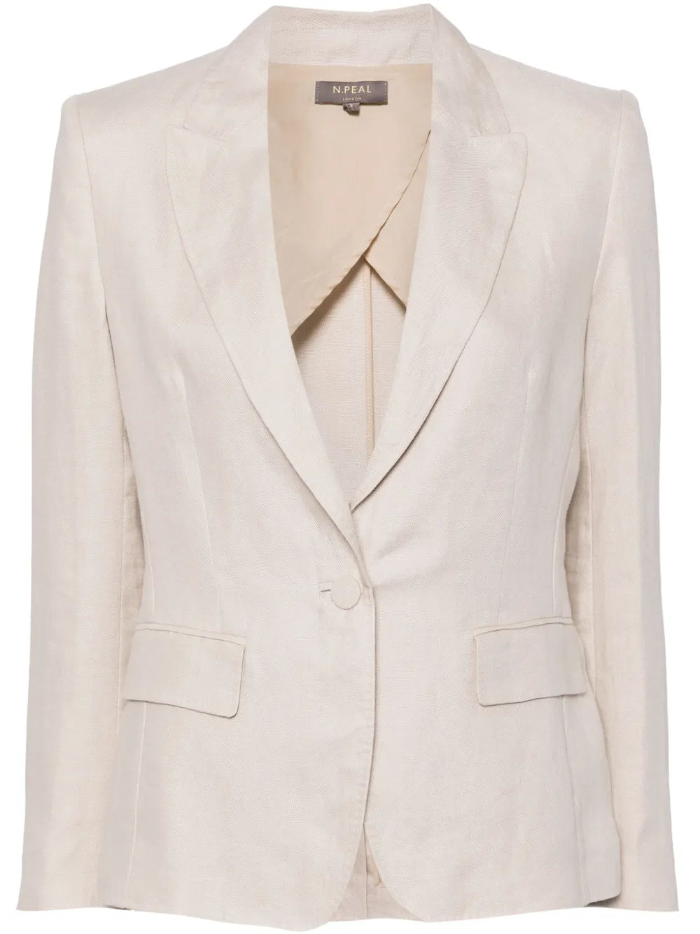 Chloe Linen Peak-Lapel Blazer