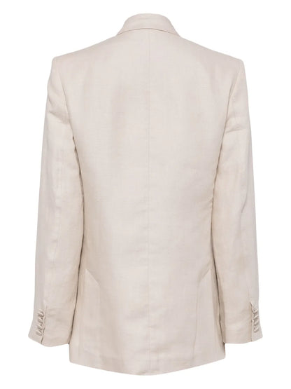 Ava Double-Breasted Linen Blazer