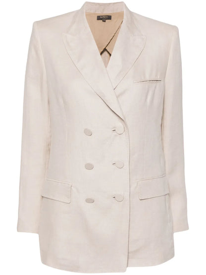 Ava Double-Breasted Linen Blazer