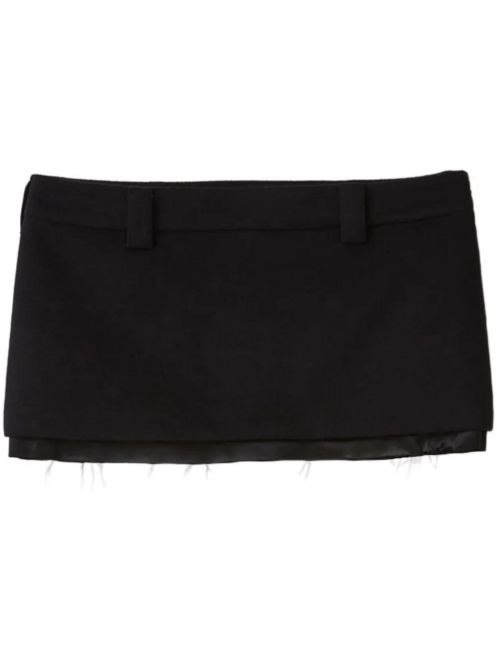 Satin-Trim Velour Miniskirt