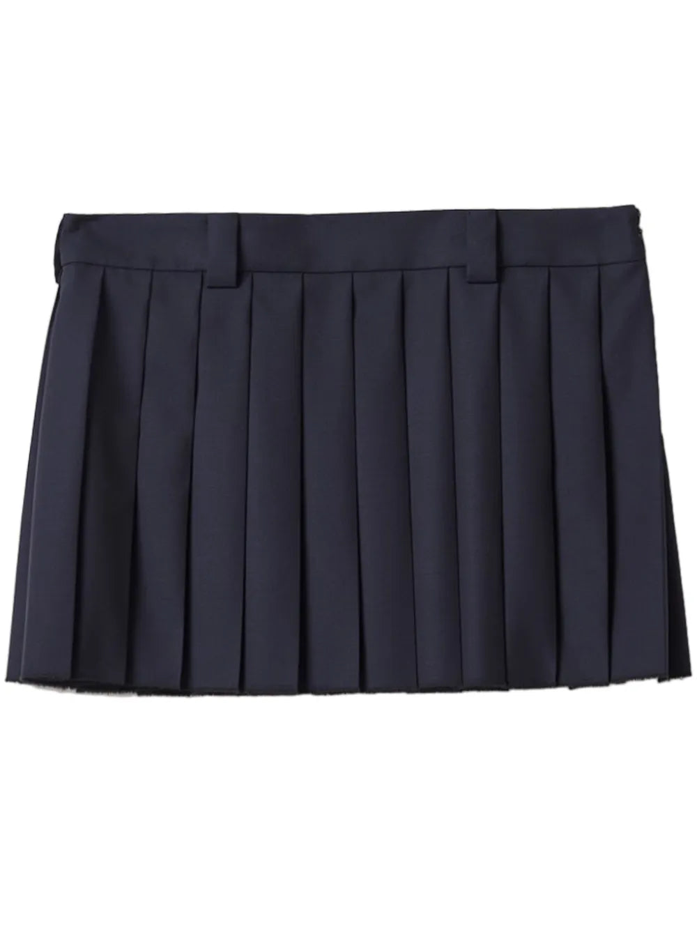 Pleated Wool Miniskirt
