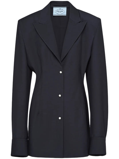 Single-Breasted Mohair Shirt Jacket