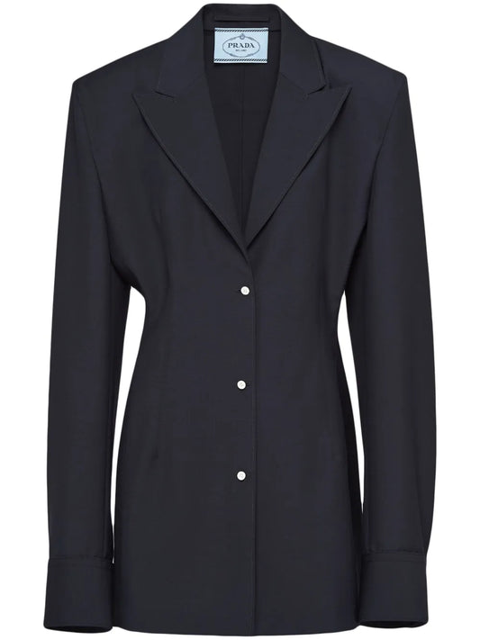 Single-Breasted Mohair Shirt Jacket