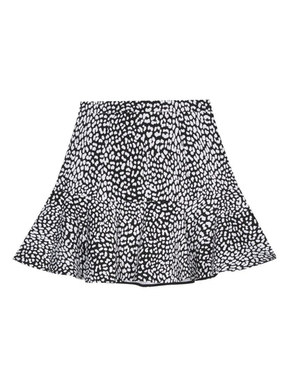 Leopard-Print Crepe Mini Skirt