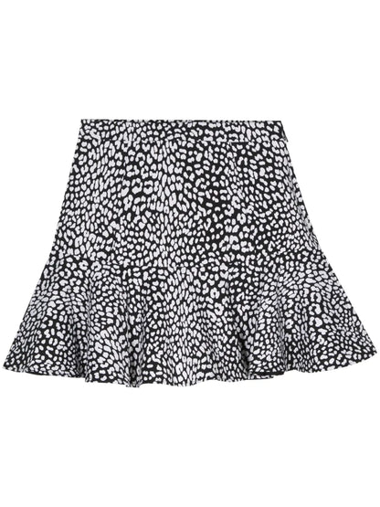 Leopard-Print Crepe Mini Skirt