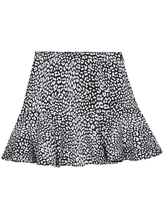 Leopard-Print Crepe Mini Skirt