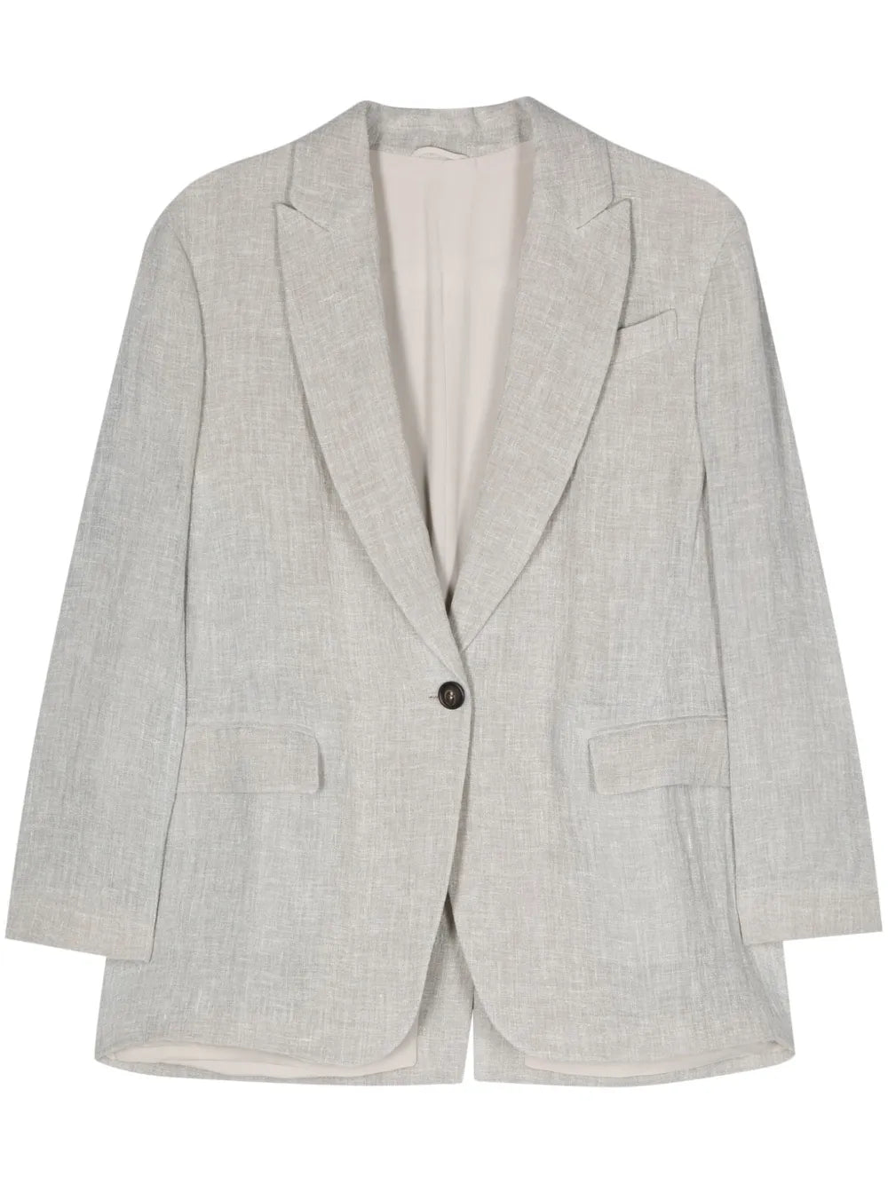 Intertwined Linen-Blend Blazer
