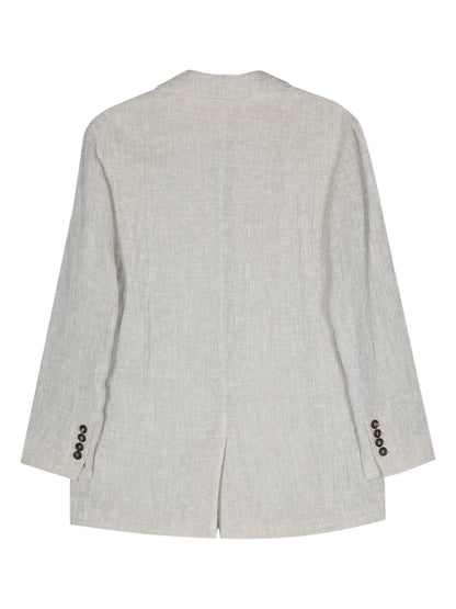 Intertwined Linen-Blend Blazer