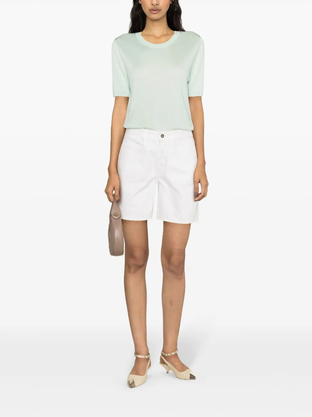 Linfa Short-Sleeve Fine-Knit Top