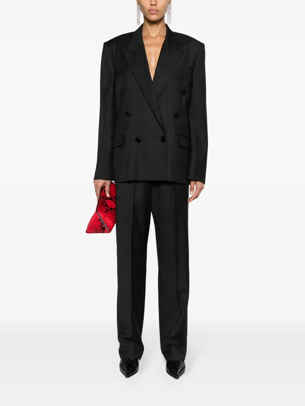 Liska Plaid Wool Trousers