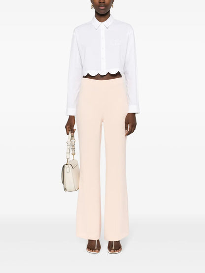 Logo-Embroidered Cropped Shirt