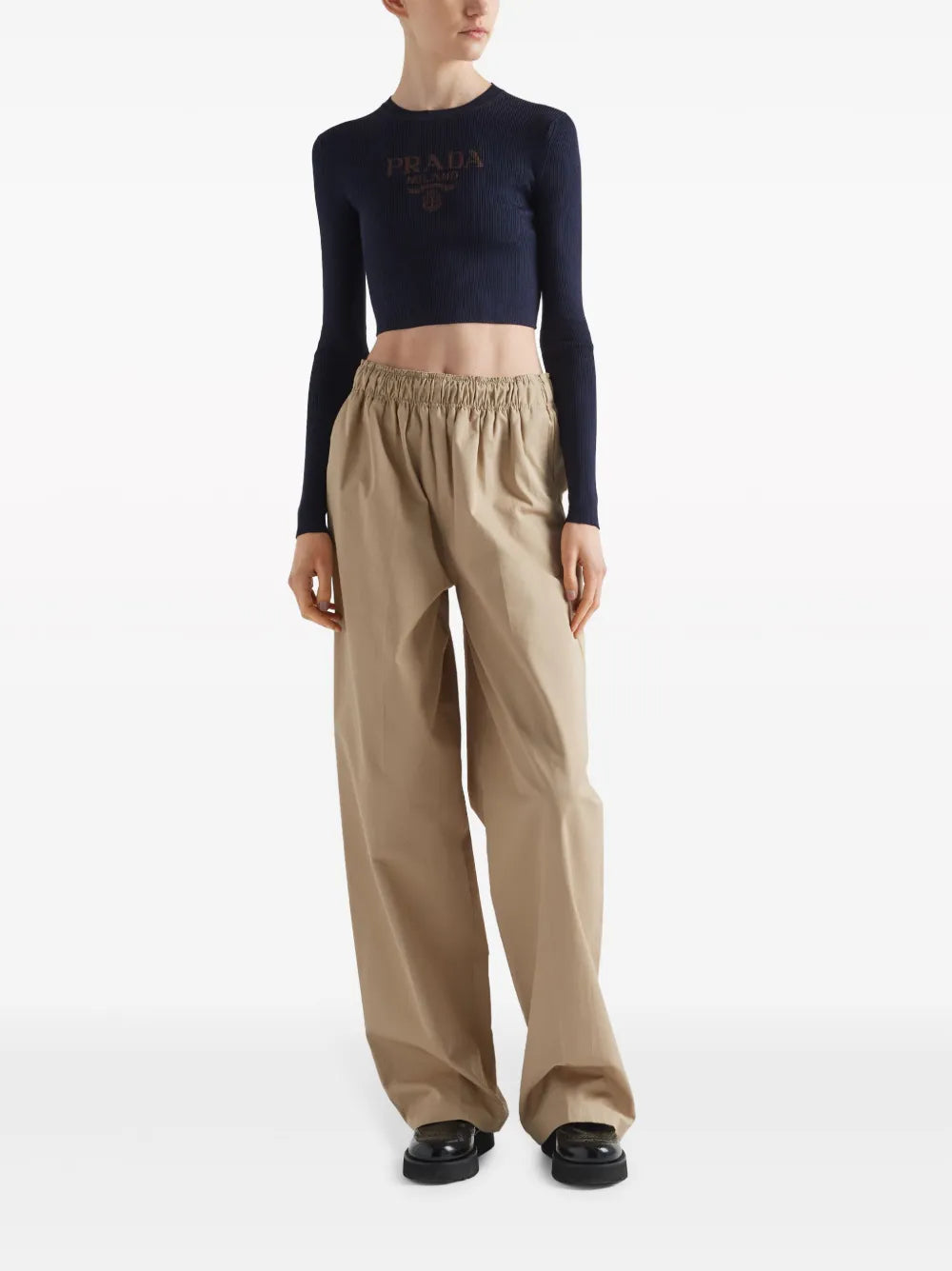 Intarsia-Knitted Logo Top