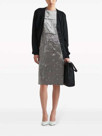 Embroidered Velvet Dress