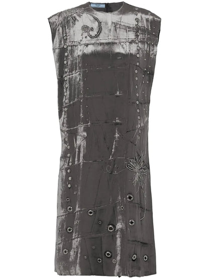 Embroidered Velvet Dress