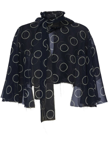 Dot-Print Georgette Top