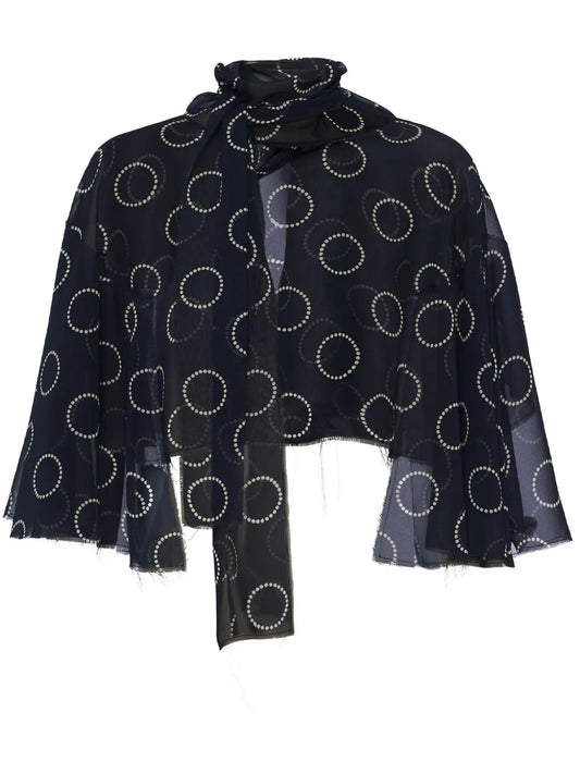 Dot-Print Georgette Top