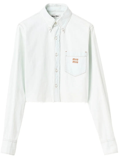 Logo-Embroidered Denim Shirt