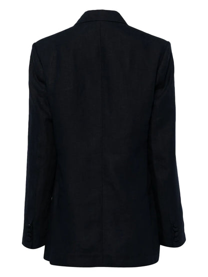 Ava Double-Breasted Linen Blazer