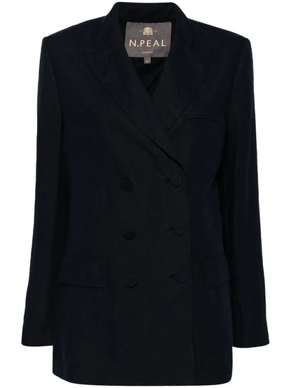 Ava Double-Breasted Linen Blazer