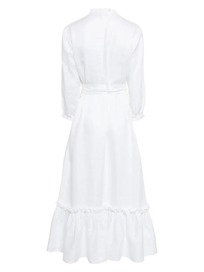 Iris Ruffled Linen Dress