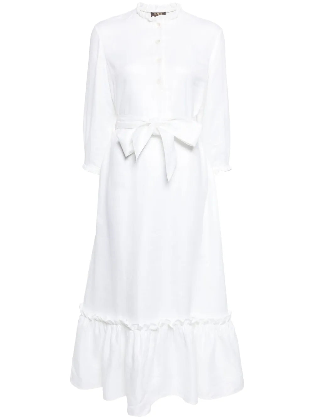 Iris Ruffled Linen Dress