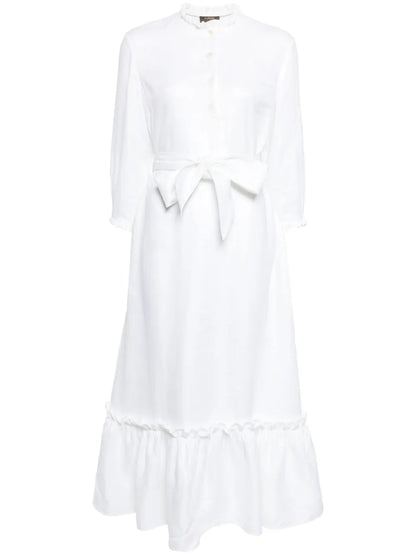 Iris Ruffled Linen Dress