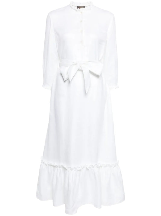 Iris Ruffled Linen Dress