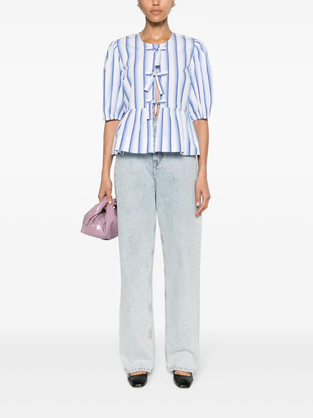 Striped Peplum Blouse