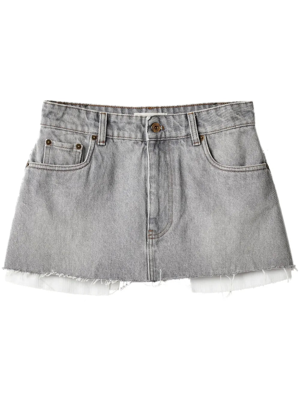 Logo-Embroidered Denim Miniskirt