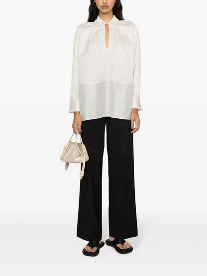 Pinstriped Spread-Collar Shirt