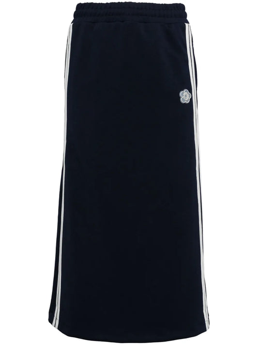 Floral-Appliqué Track Skirt