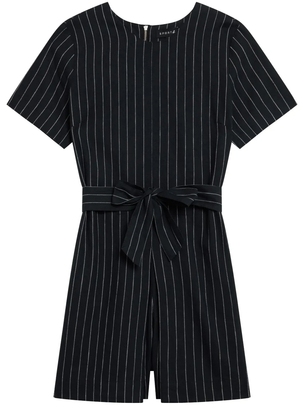 Pinstriped Belted Playsuit
