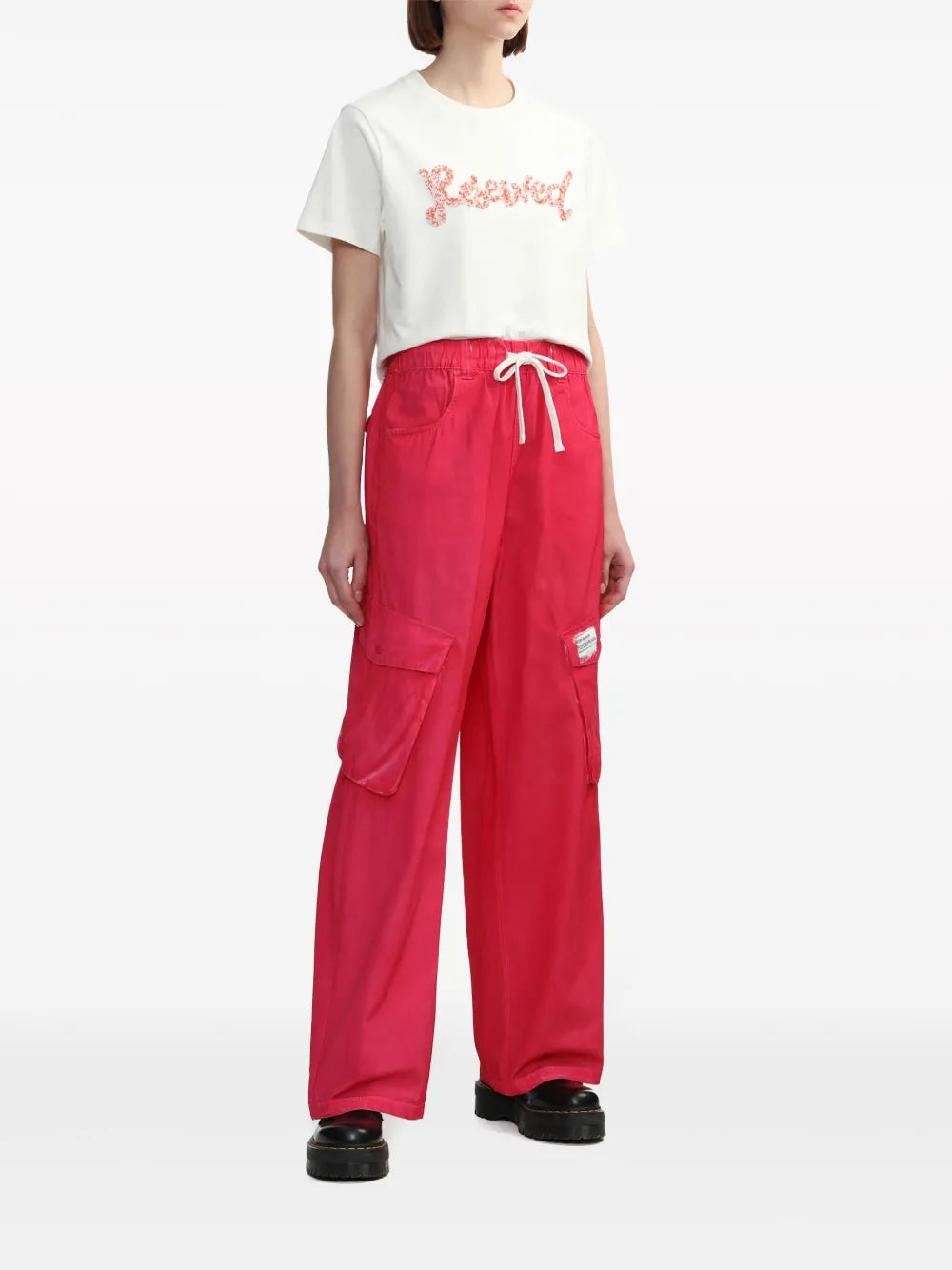 Drawstring Cotton Cargo Trousers