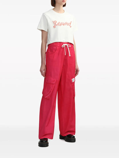 Drawstring Cotton Cargo Trousers