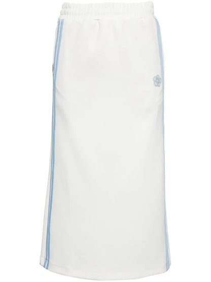 Floral-Appliqué Track Skirt