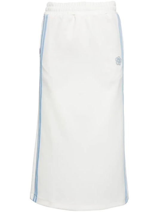 Floral-Appliqué Track Skirt