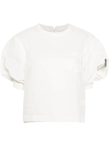 Puff-Sleeved Panelled Blouse