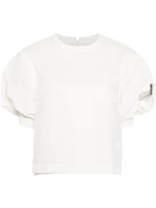 Puff-Sleeved Panelled Blouse