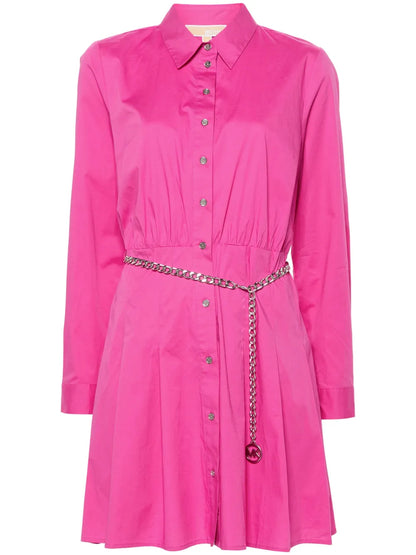 Belted Mini Shirt Dress